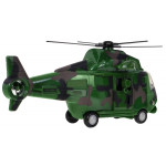 Vojenský vrtuľník so zvukovými a svetelnými efektami zelený